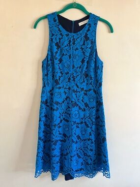 Sandro Electric Blue Lace Mini Dress
